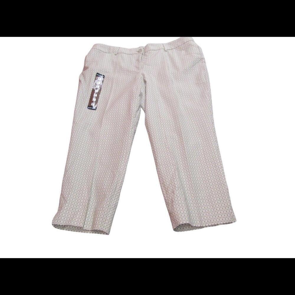 NWT Hilary Radley Womens Size 18  Brown Cotton Stretch Slim Cropped Pants​​